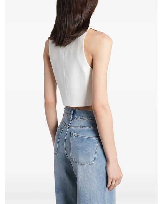 Alice + Olivia Blue Donna Button-Up Vest