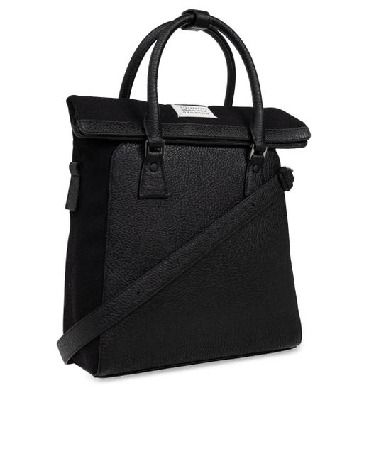 Maison Margiela Black Four-Stitch Two-Way Handbag