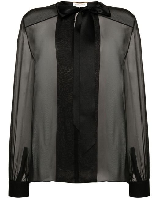 Camicia semi trasparente di Saint Laurent in Black