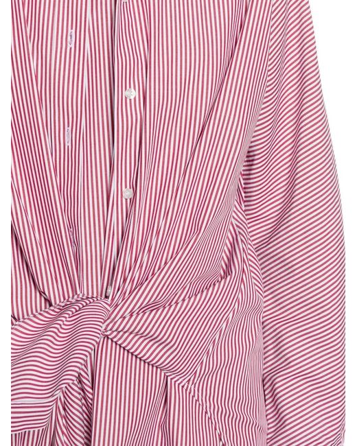 Manuel Ritz Pink Striped Knot-Detail Mini Dress
