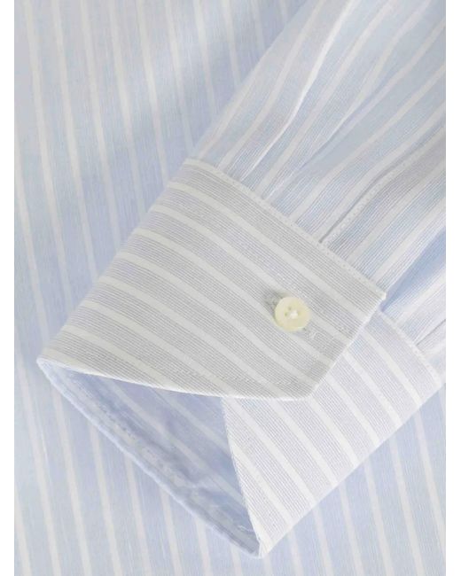 Canali White Striped Shirt for men