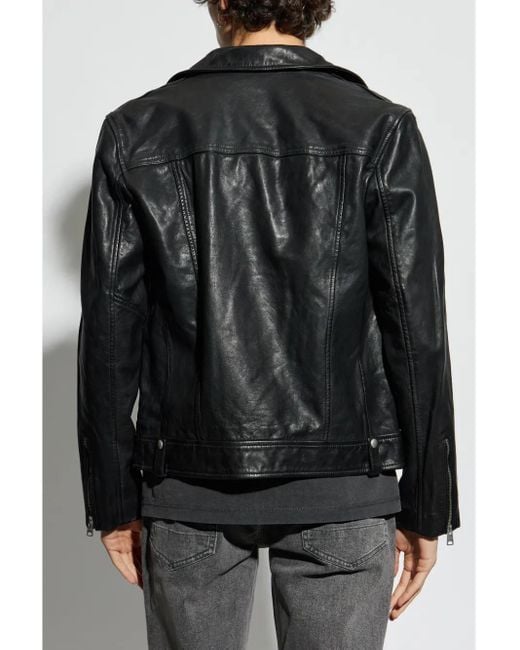 AllSaints Black Milo Biker Jacket for men