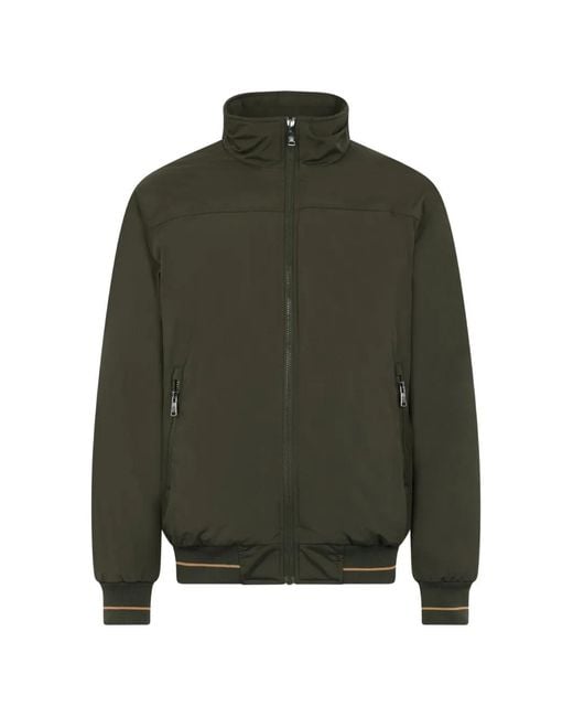 Roberto Cavalli Green High-Neck Zip-Up Jacket for men