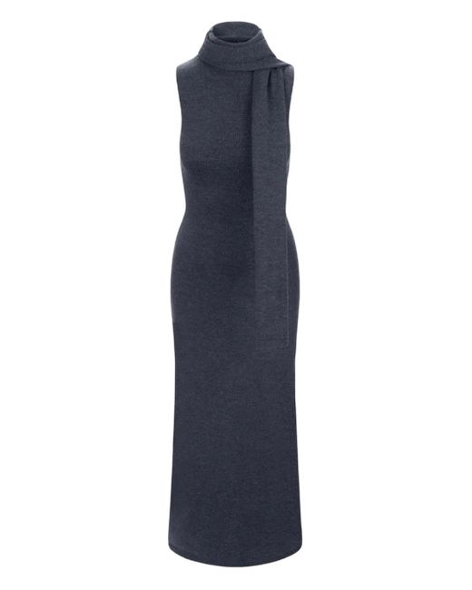 Staud Midi-Jurk Met Col in het Blue