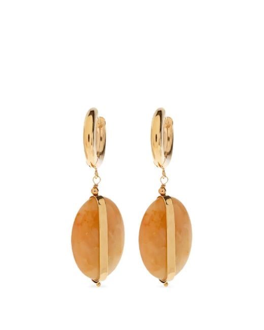 Isabel Marant Metallic Stone-Embellished Drop Earrings