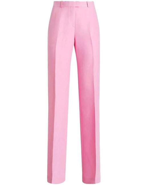 Etro Pink High-Rise Staight-Leg Trousers