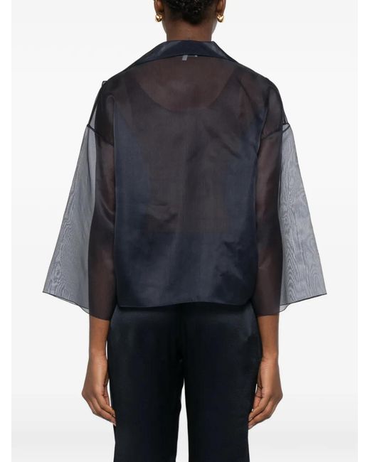 Antonelli Blue Emma Sheer-Finish Notch-Lapel Jacket