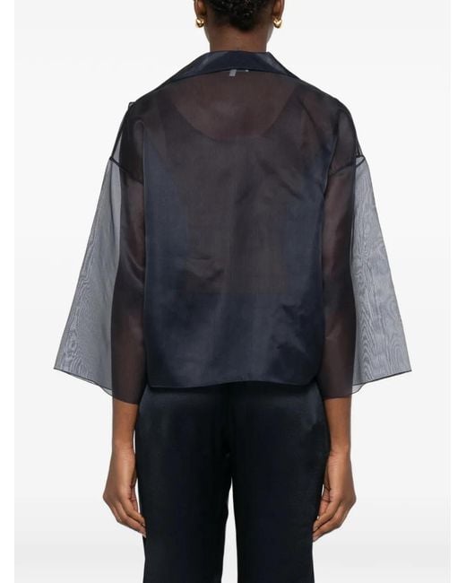 Antonelli Blue Emma Sheer-Finish Notch-Lapel Jacket