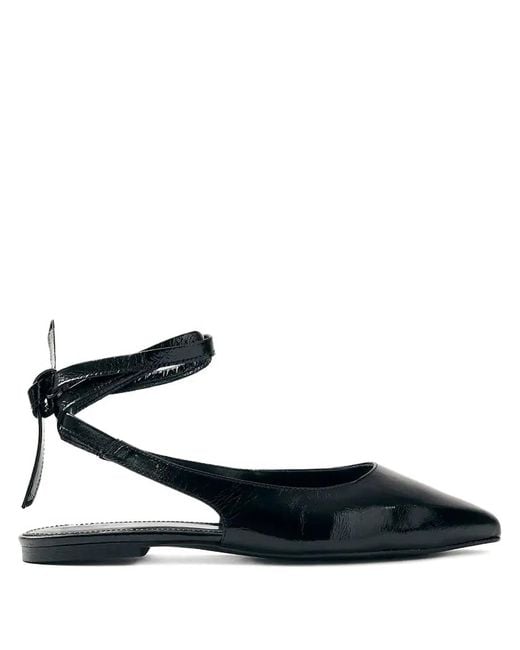 Alohas Black Ribbon Pointed Ballerinas