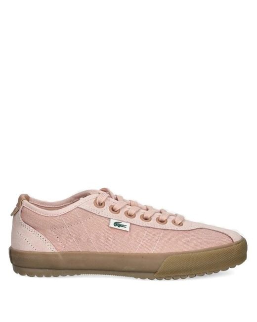Lacoste Pink Suede-Panel Sneakers