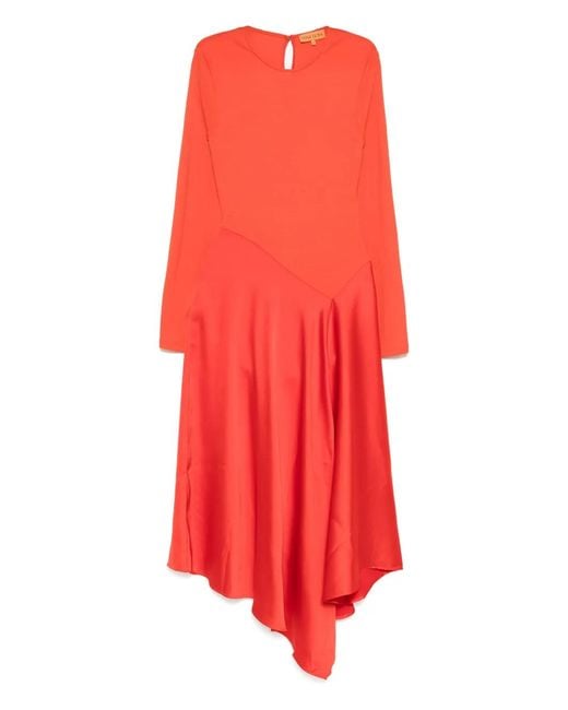 Stine Goya Red Long-Sleeved Asymmetric Dress