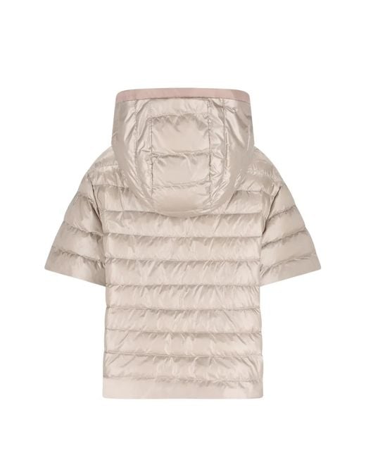 Herno Pink Hooded Short-Sleeve Coat