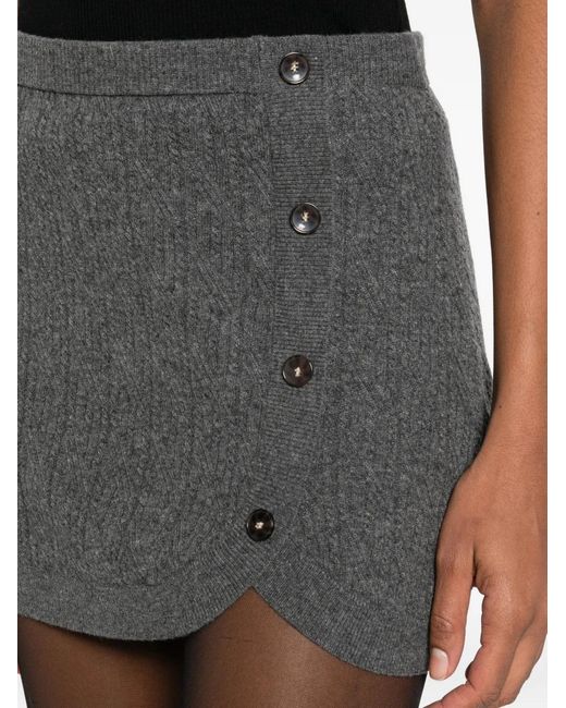 THE GARMENT Gray Como Cable-Knit Mini Skirt