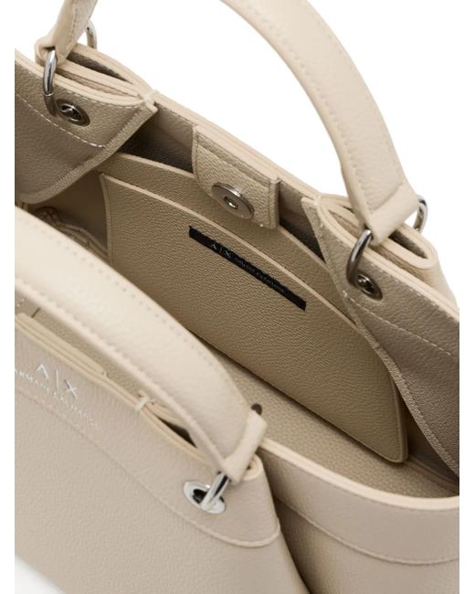 ARMANI EXCHANGE Natural Logo-Stamp Tote Bag