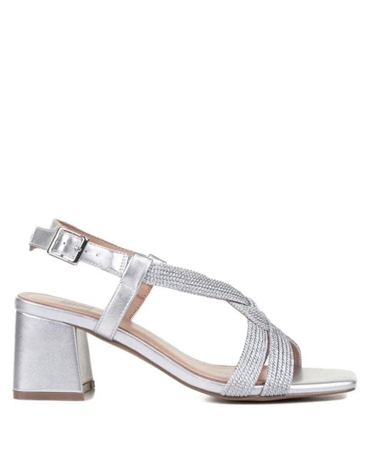 Bibi Lou White 60Mm Braided-Leather Block-Heel Sandals