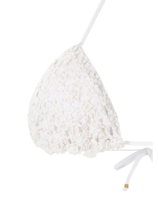 Amir Slama White Beaded Embroidery Bikini Set