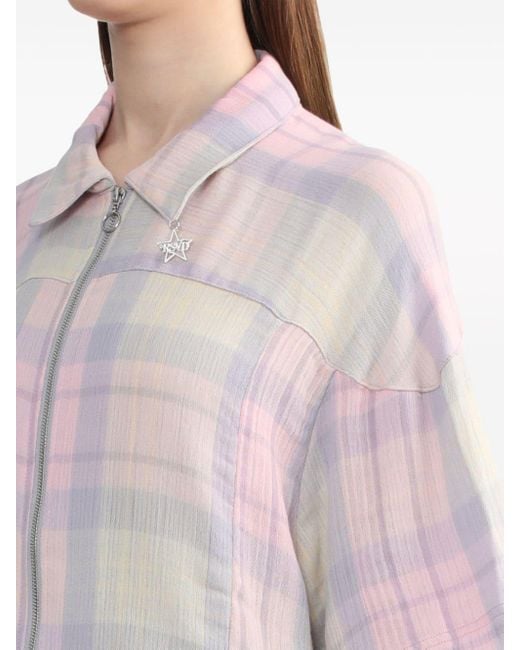 Izzue Pink Plaid-check Cotton Shirt