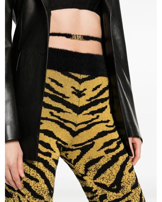 Gcds Blue Zebra-Patterned Jacquard Trousers