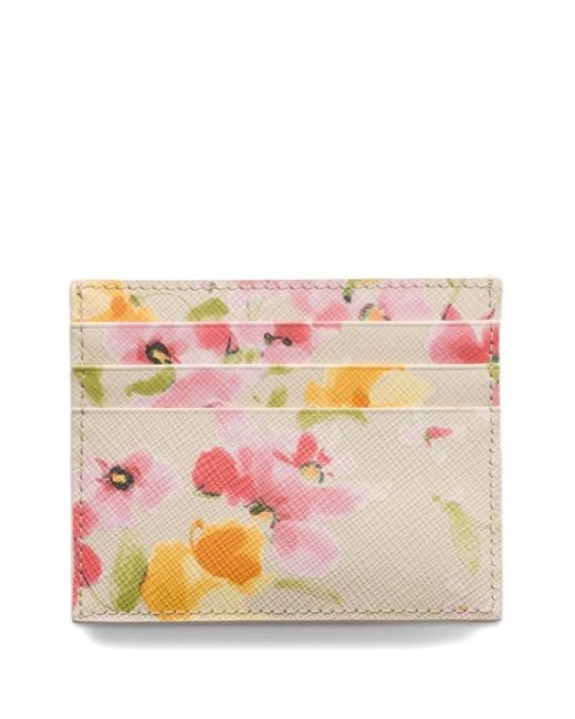 Prada Pink Floral-Print Cardholder