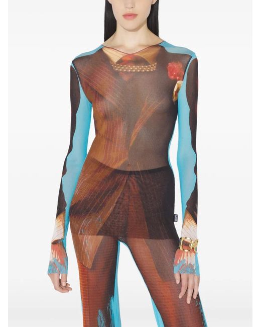 Jean Paul Gaultier Blue Re-Editionlong-Sleeves Top