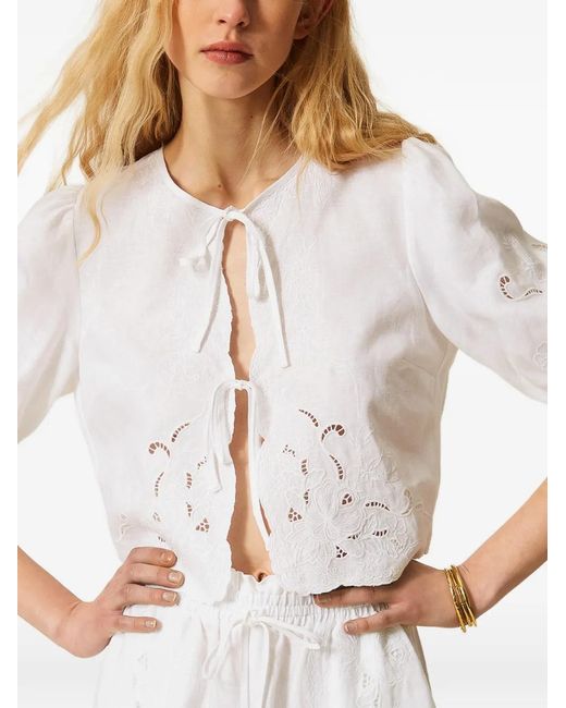 Twinset White Linen Shirt