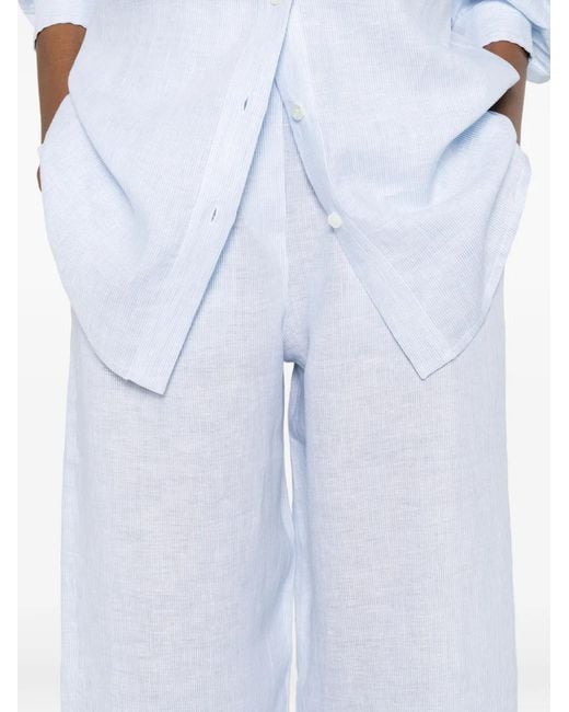 Riviera White Elasticated-Waistband Pants