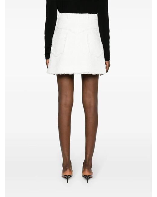 Balmain Tweed Mini-Rok in het White