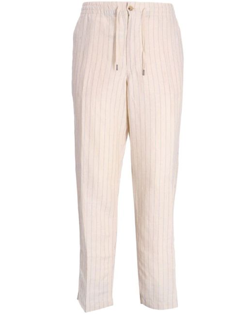 Pantaloni affusolati gessati di Polo Ralph Lauren in Natural da Uomo