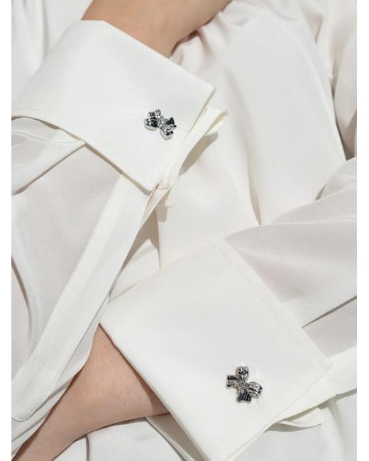Max Mara White Silk Blouse