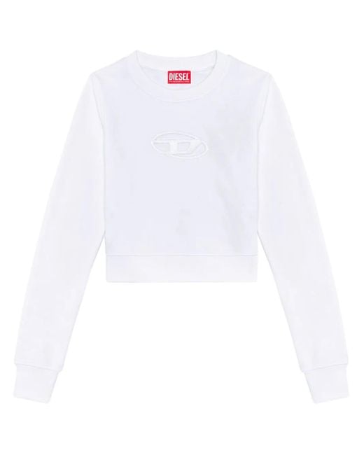 Felpa Crop F-Slimmy-Od di DIESEL in White