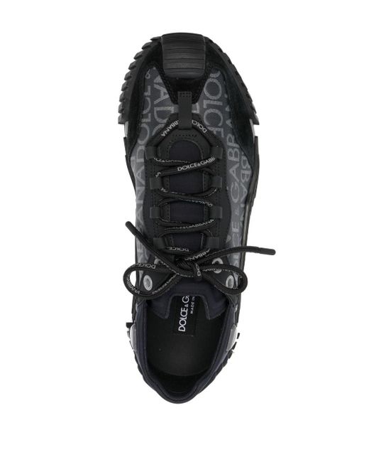 Dolce & Gabbana Black Ns1 Coated Jacquard Sneakers for men