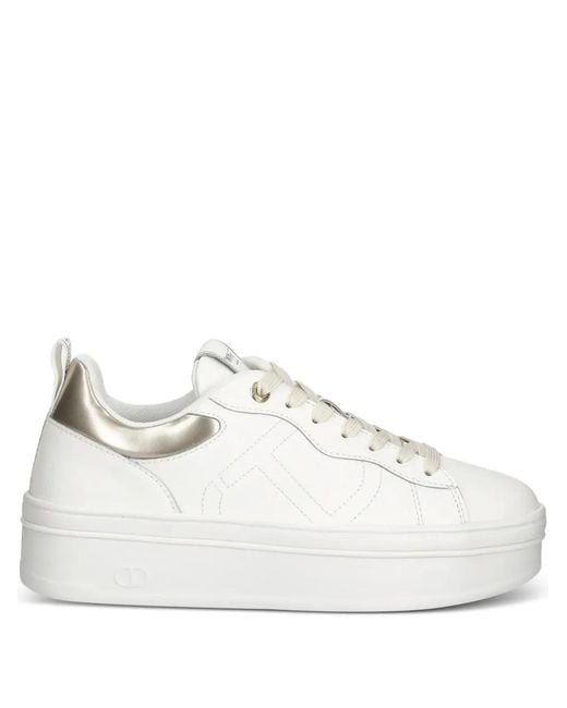 Twinset White Baskets À Détail De Logo