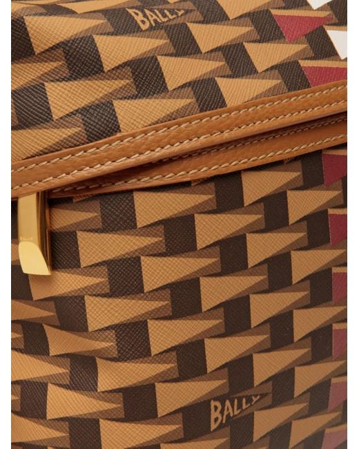 Bally Brown Pennant Faux-Leather Backpack for men