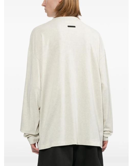 Essentials White T-Shirt Classique À Manches Longues for men