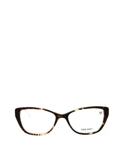 Nine West Black Tortoiseshell-Effect Cat-Eye Glasses