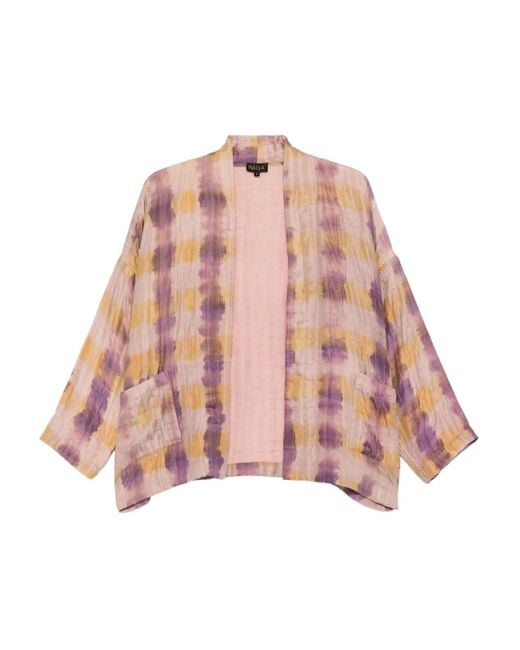 Chaqueta a cuadros con motivo tie-dye Yavi de color Pink