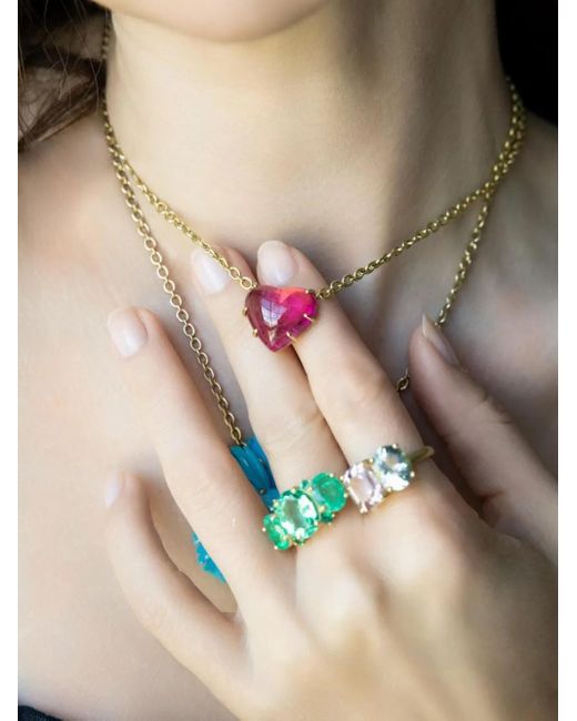 Irene Neuwirth White 18K Aquamarine Kunzite Gemmy Ring