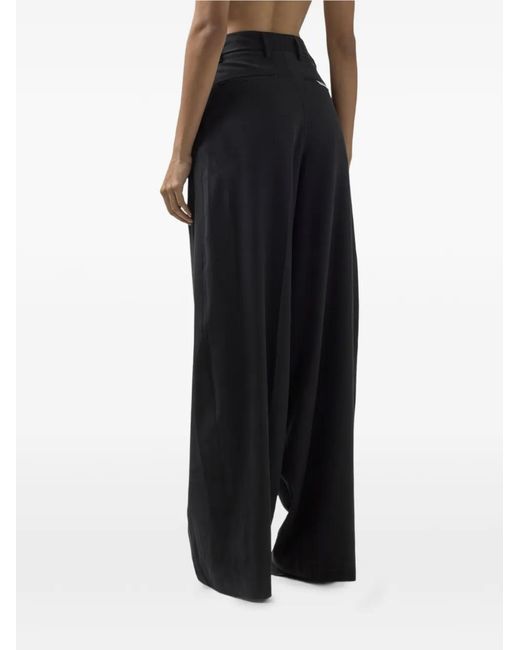 Gcds Black Pantalon À Design Plissé