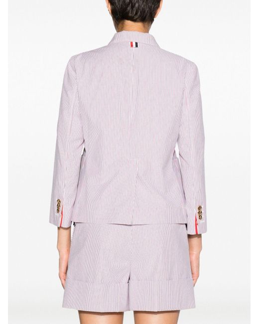 Thom Browne Pink Striped Double-breasted Jacket