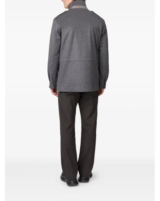 Tod's Gray Flap-Pocket Wool Jacket for men