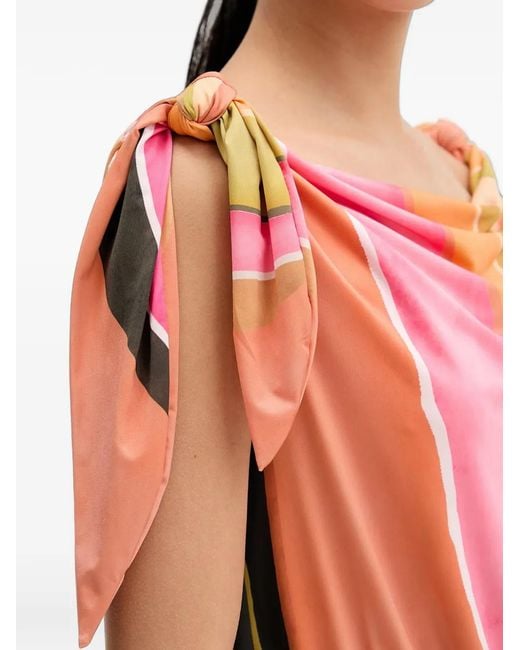 Never Fully Dressed Orange Abstract-Print Tie-Shoulder Mini Dress