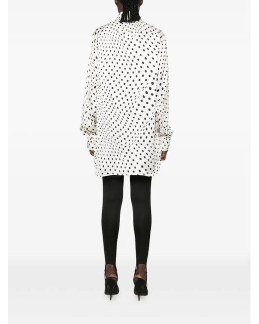 Stella McCartney White Polka-Dot Long-Sleeve Shirt