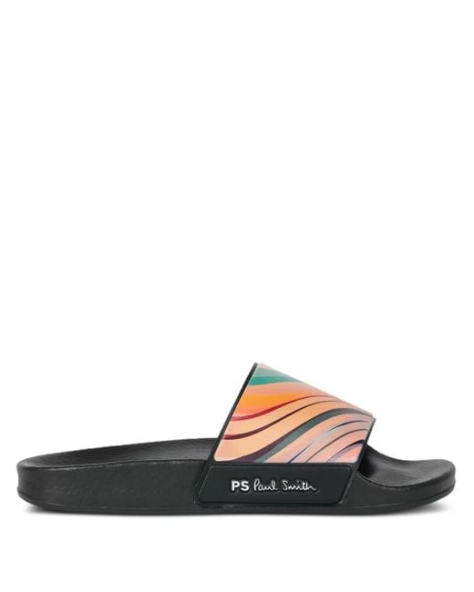 Paul Smith White Swirls Nyro Slides