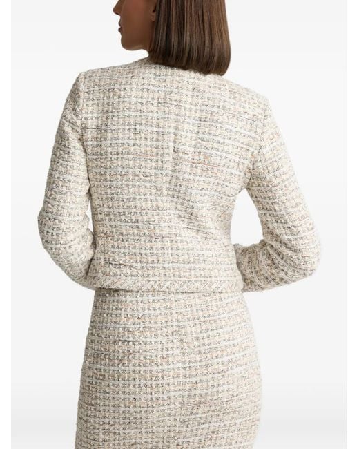 St. John White Tweed Button Jacket
