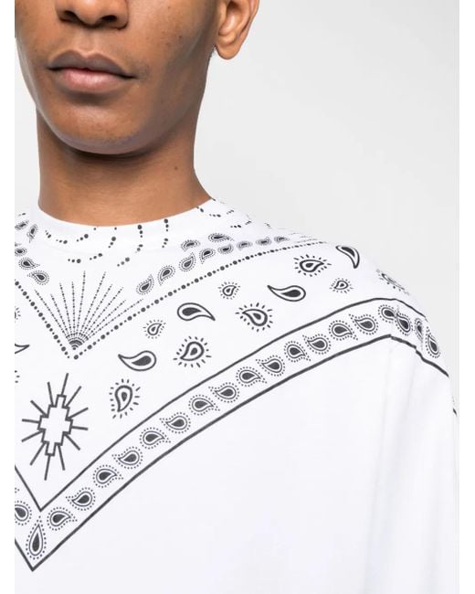 Camiseta con motivo de bandana Marcelo Burlon de hombre de color White