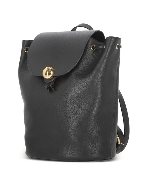 Furla Black Grainy Leather Backpack