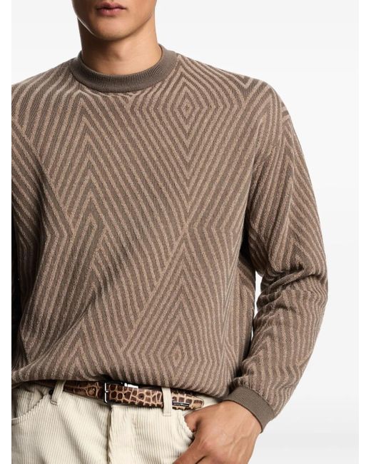 Emporio Armani Brown Round Neck Sweater for men