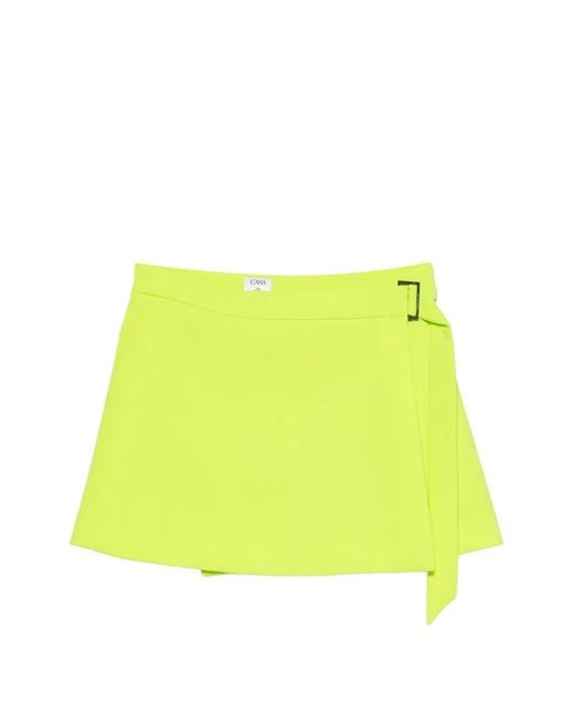 Casablanca Yellow Welt-Pockets Mini Skirt
