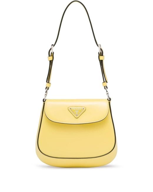 Prada Cleo Leren Tas in het Yellow