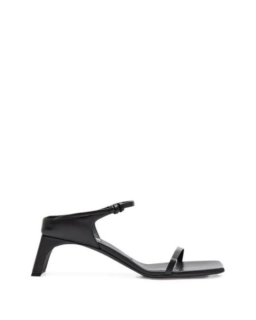 Calvin Klein White Tilda Square-Toe Leather Sandals